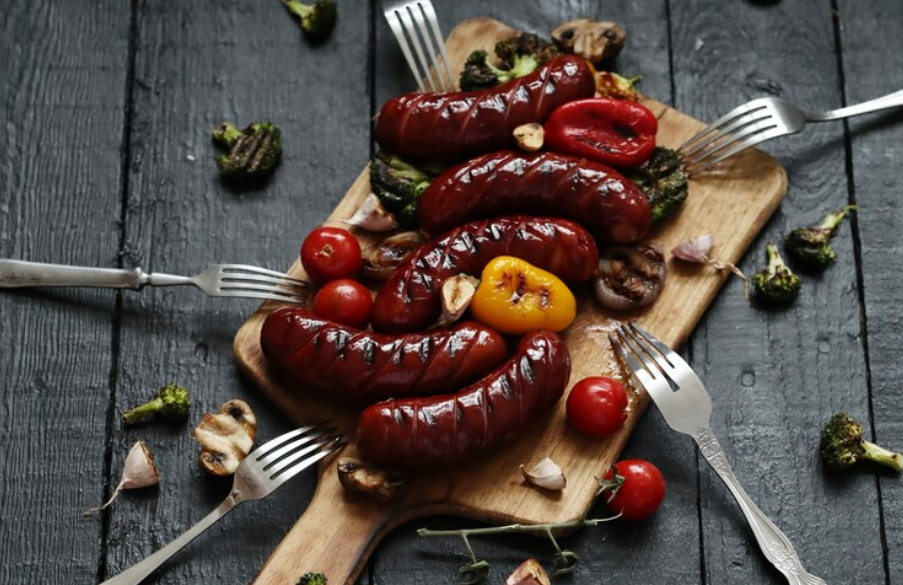 Blutwurst blood sausage made with pork blood, fat, and various seasonings