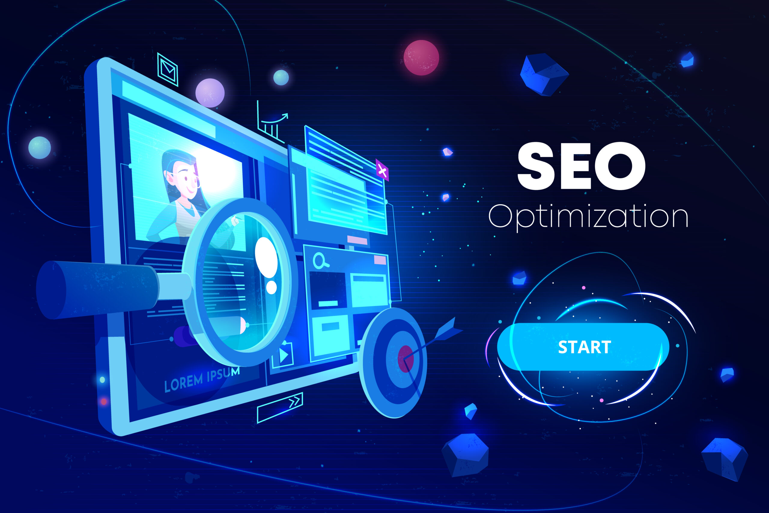 Seo optimization, marketing business technology sales content