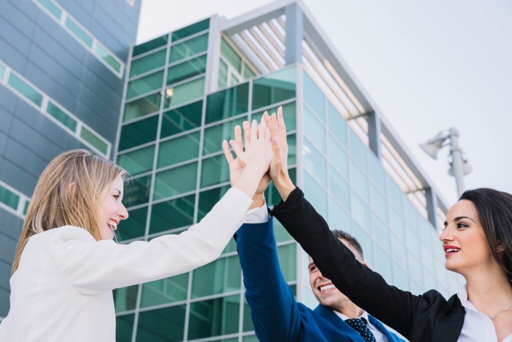 business-team-making-high-five