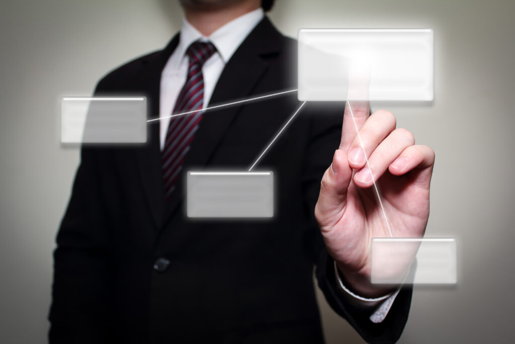 bussinessman-with-flowchart sales presentations